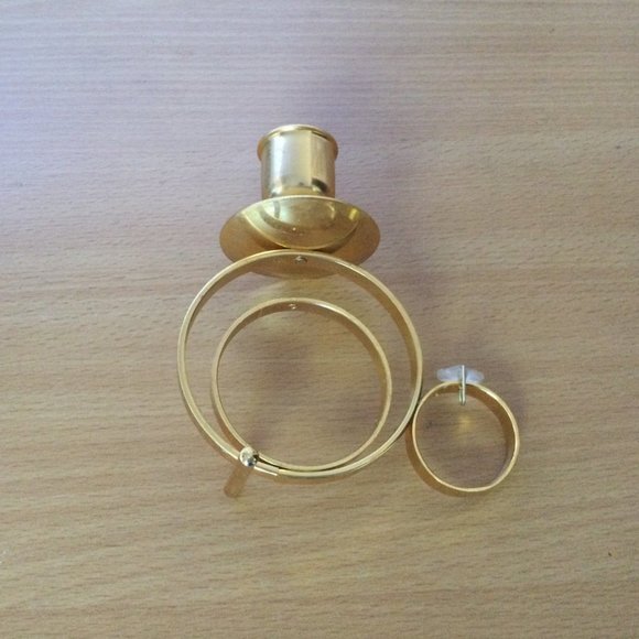 Copper candle stick holder home decoration 4.5" circles - Picture 4 of 4